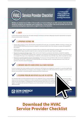 HVAC Provider Checklist