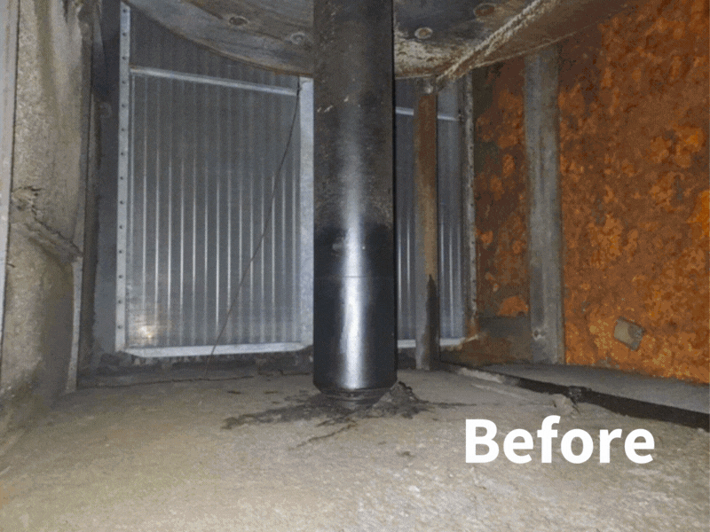 A Before and After GIF of an HVAC Refurbish by GEM Services.