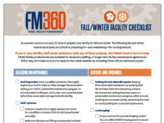 FM360 Fall/Winter Facility Checklist